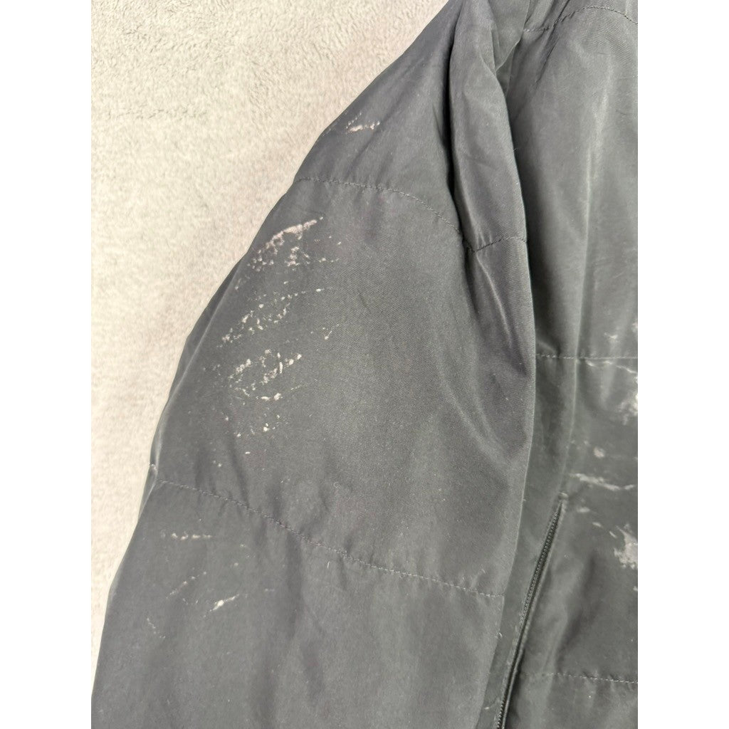 Vintage 90s Polo Sport Ralph Lauren Down Puffer Jacket Black Distressed Large