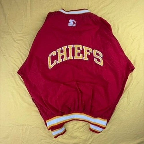 Vintage Starter NFL Pro Line Kansas City Chiefs Red Pullover Windbreaker Mens M