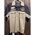 Hard Rock Guitar Company Hollywood FL Work Shirt Black Tan Mens XL 22x31