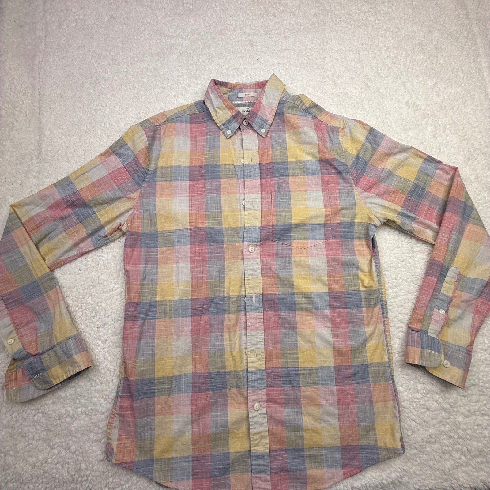 Hawker Rye Men Slim Fit Button Down Shirt Long Sleeve Stretch Premium Quality