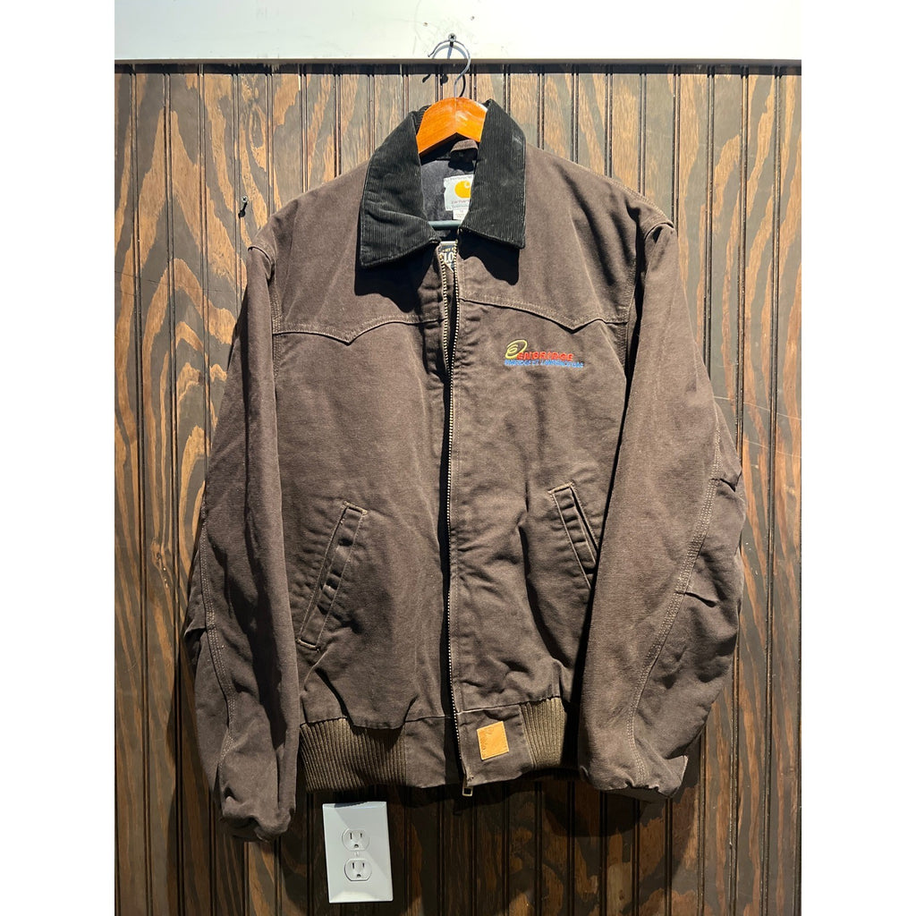 Carhartt Santa Fe Brown Duck Canvas Jacket Enbridge Logo Western Yoke XL