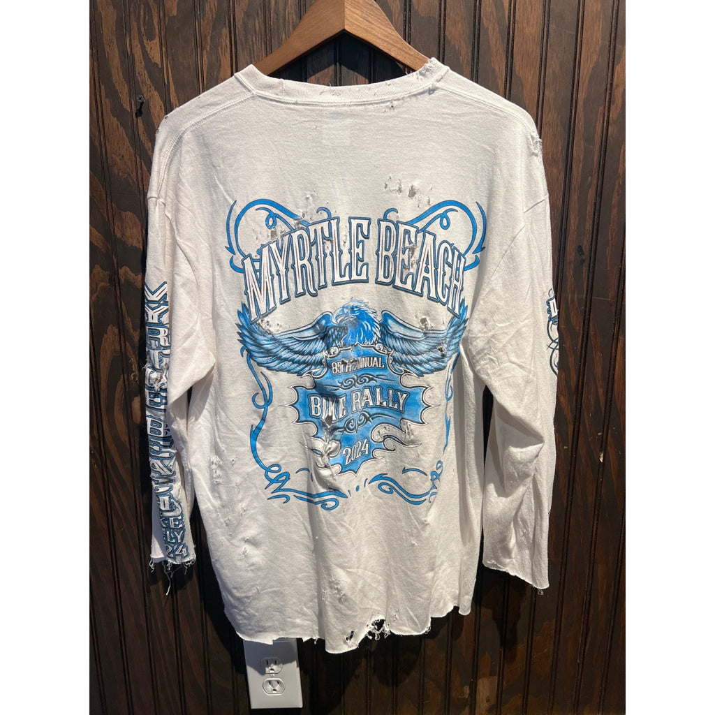 Vintage 2002 Myrtle Beach Bike Rally Thrashed Distressed  XL
