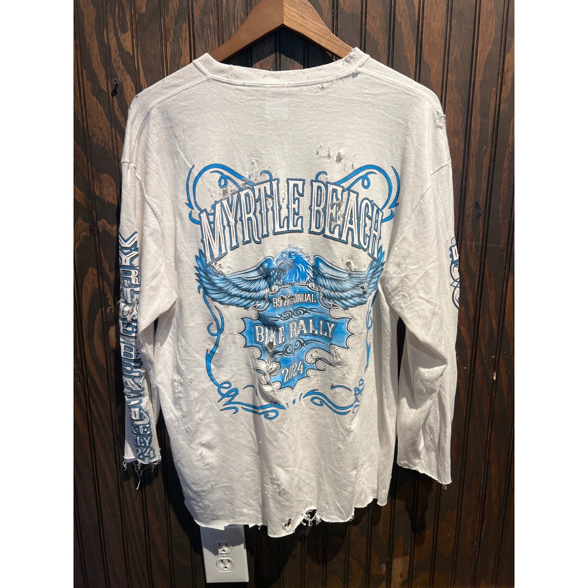 Vintage 2002 Myrtle Beach Bike Rally Thrashed Distressed  XL