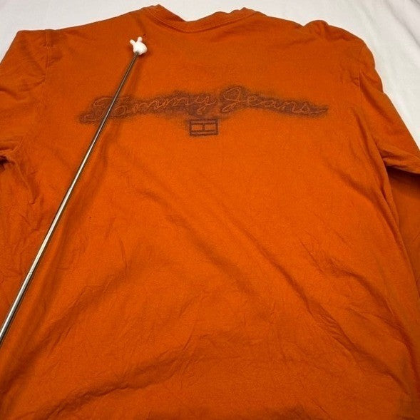 Tommy Jeans Orange Long Sleeve Graphic T Shirt Men's L G G