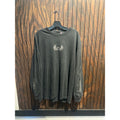 Vintage Faded Black Long Sleeve Shirt Embroidered Winged Flame Graphic 29x22