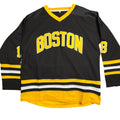 Boston Hockey Jersey Black Yellow Number 18 Happy Gilmore Men's XXL