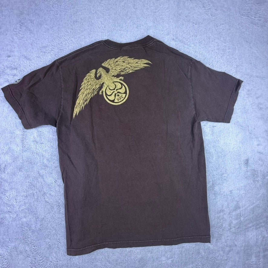 Brown Eagle Graphic T Shirt Mens Size Large Crew Neck Short Sleeve Top