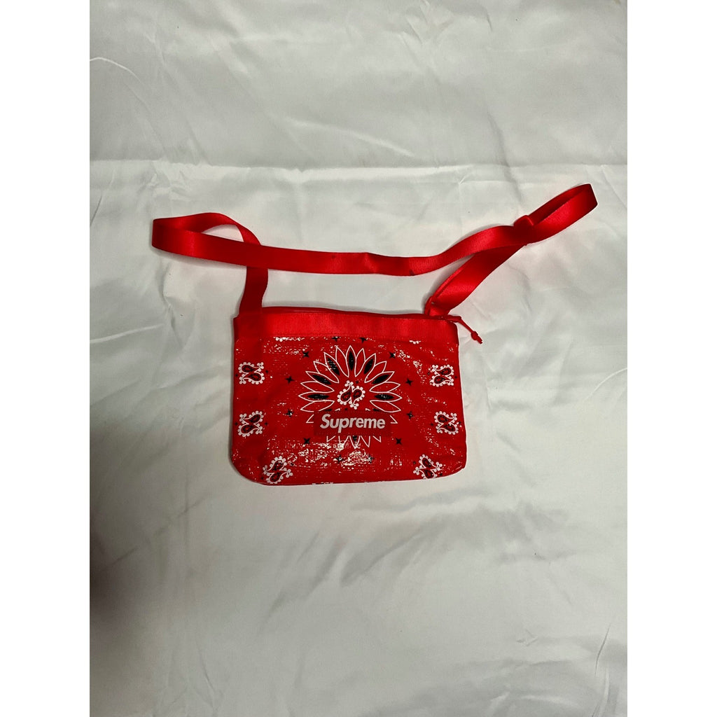Supreme Red Bandana Print Crossbody Bag