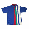 Golden Bear Jack Nicklaus Vintage Vertical Stripe Polo Shirt Mens XL Blue Red