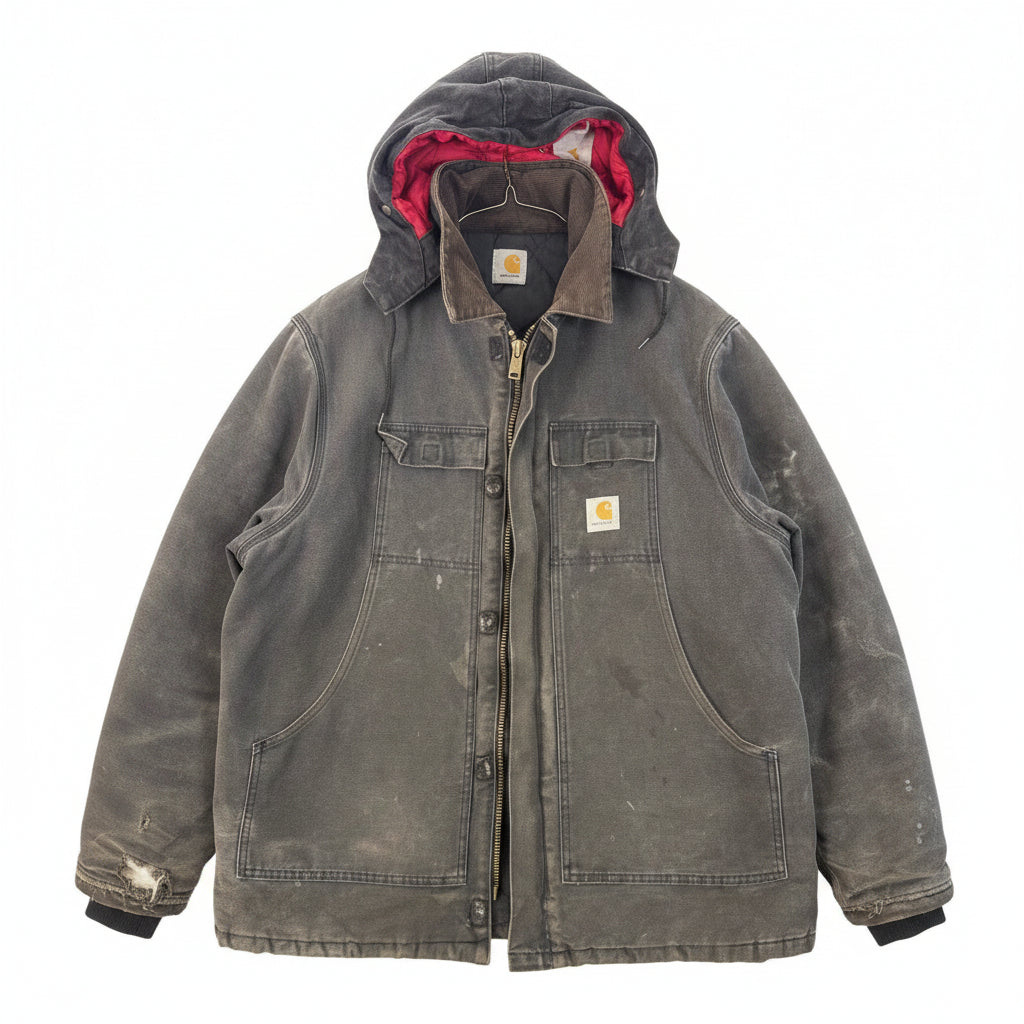 Carhartt Arctic Canvas Jacket Union Workwear C26 MOS Detachable Hood XL