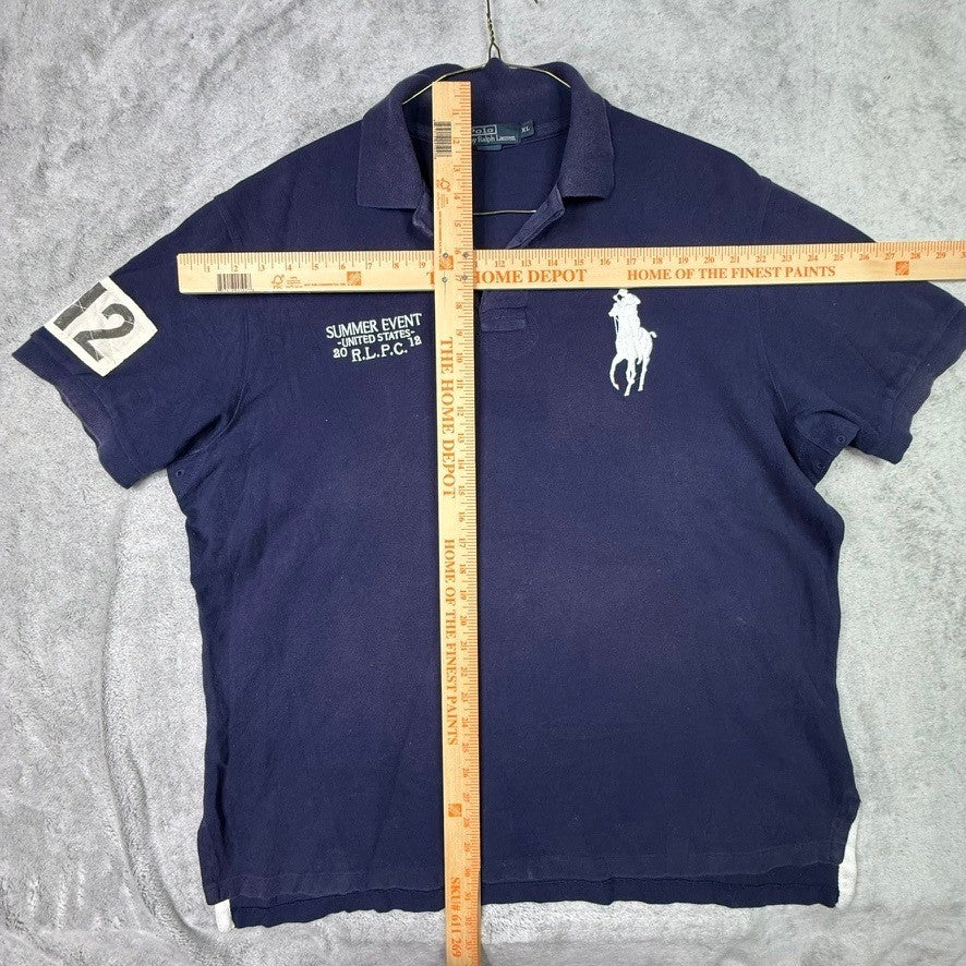 Polo Ralph Lauren Navy Blue Summer Event RLPC Short Sleeve Polo Shirt Mens XL