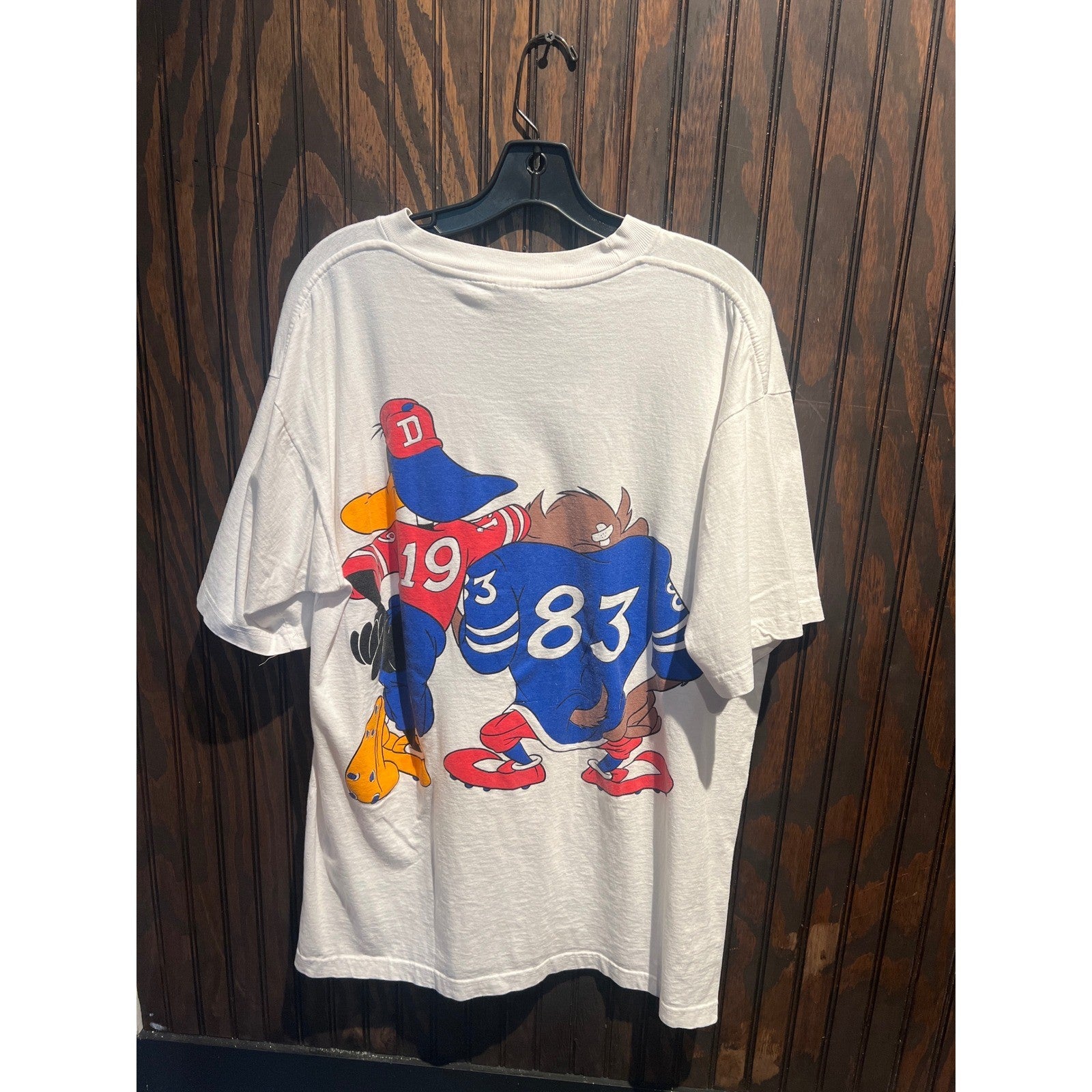 Vintage Looney Tunes Taz Daffy Duck Clearwater Beach Florida T-Shirt White XL