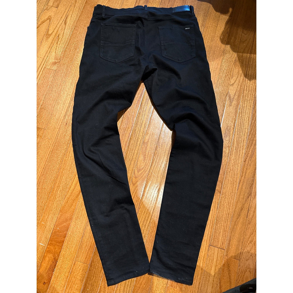 Amiri Mens MX1 Black Distressed Skinny Jeans Stretch Denim Pants Size 35 Rise 12