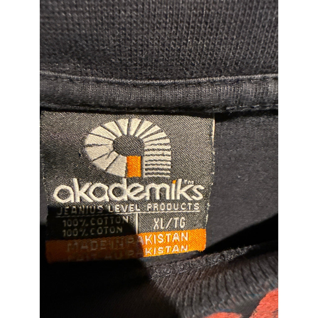 Vintage Akademiks Jeanius Level Products TShirt Mens Black Graphic Tee 2XL 26x31