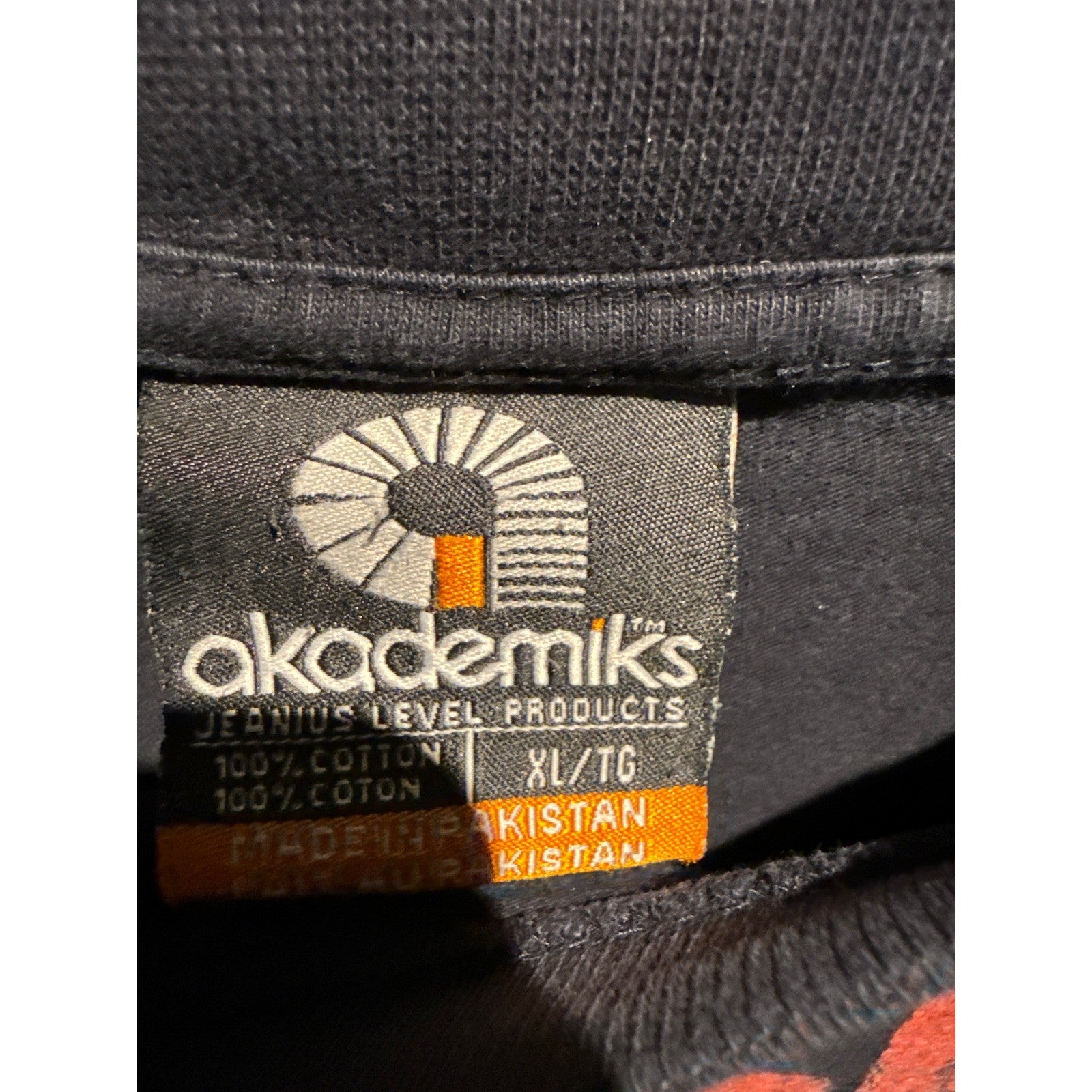 Vintage Akademiks Jeanius Level Products TShirt Mens Black Graphic Tee 2XL 26x31