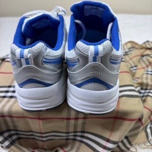 "NEW" AVIA Men's White Silver Blue Athletic Running Shoes Lace Up Size 12