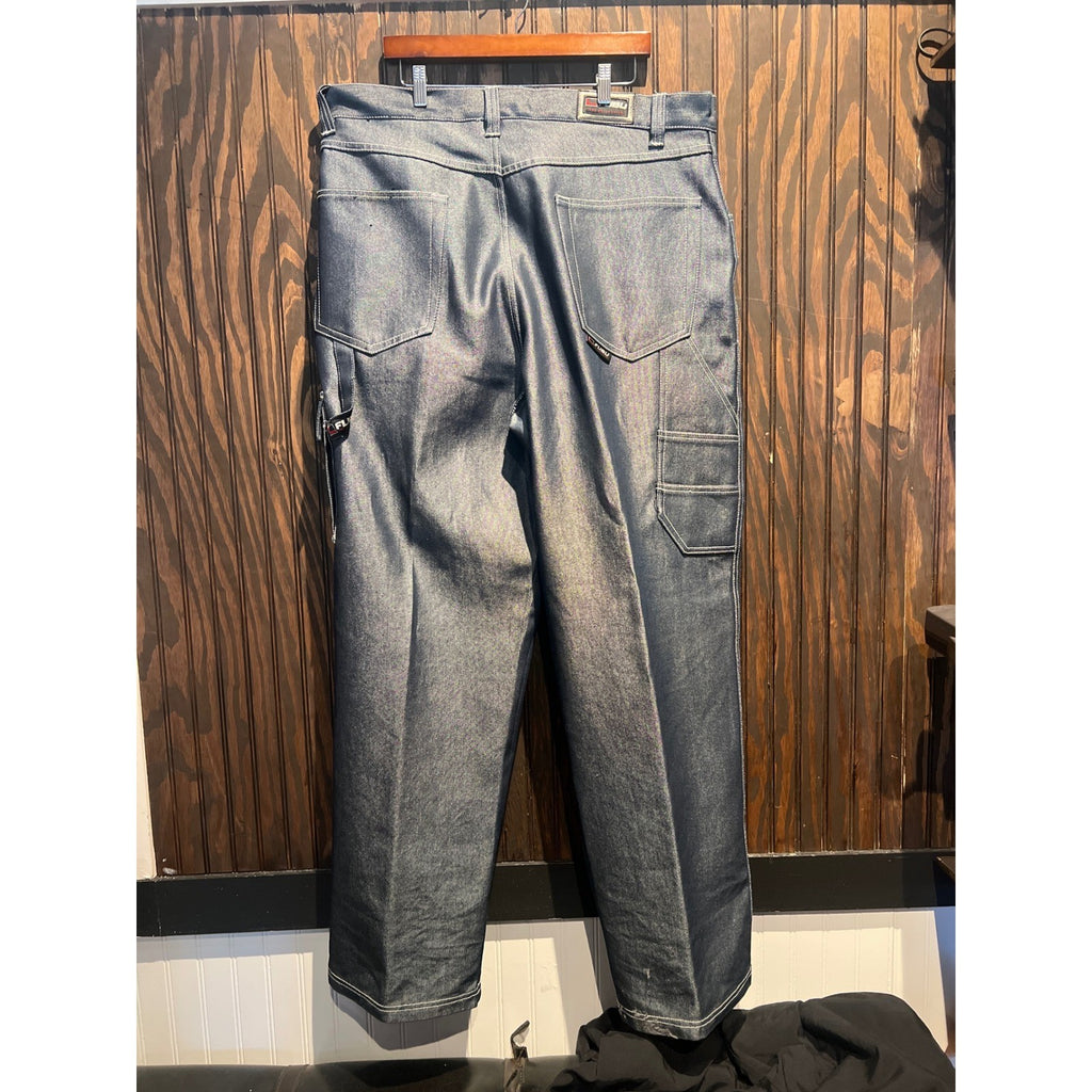 Vintage FUBU Platinum Iridescent Metallic Baggy Cargo Pants Blue Grey 40x36