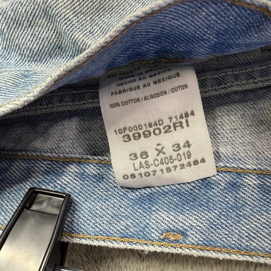 Wrangler Men's Light Wash Straight Leg Denim Jeans Size 36x34