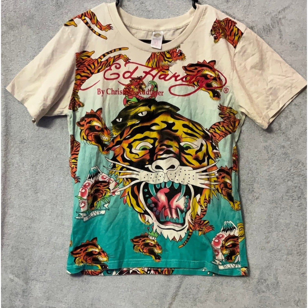 Ed Hardy Tiger Graphic T Shirt XL By Christian Audigier
