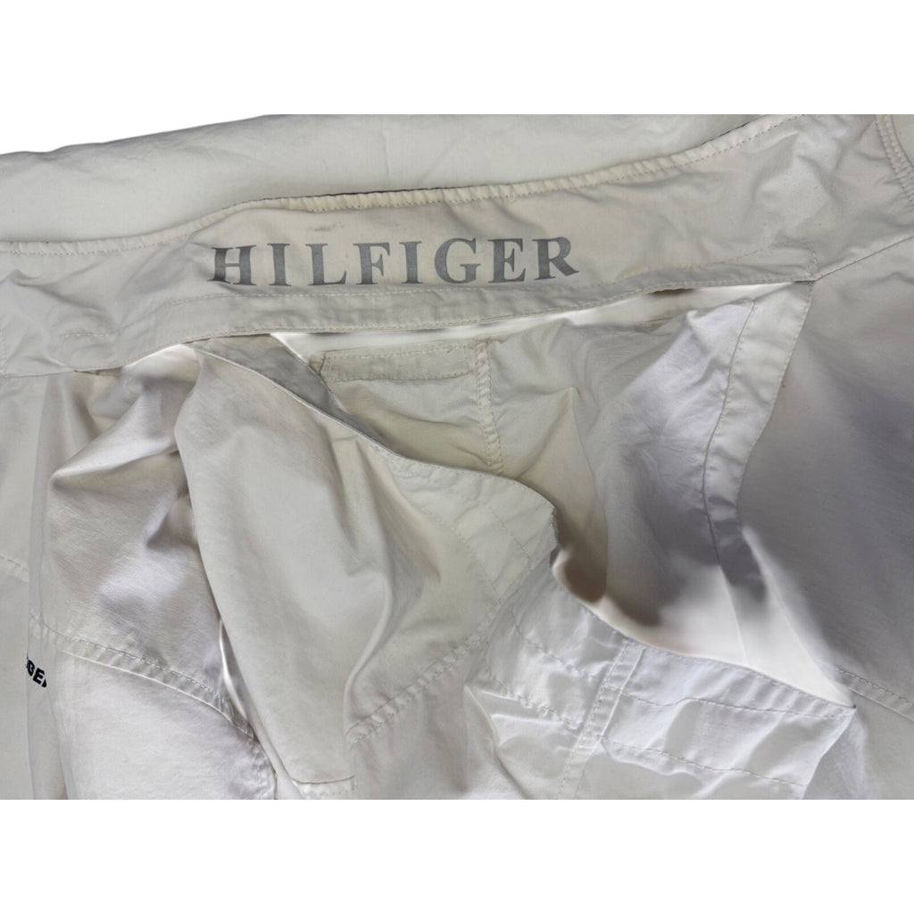 Tommy Hilfiger White Full Zip Jacket Men's L/G Hooded Windbreaker Vintage