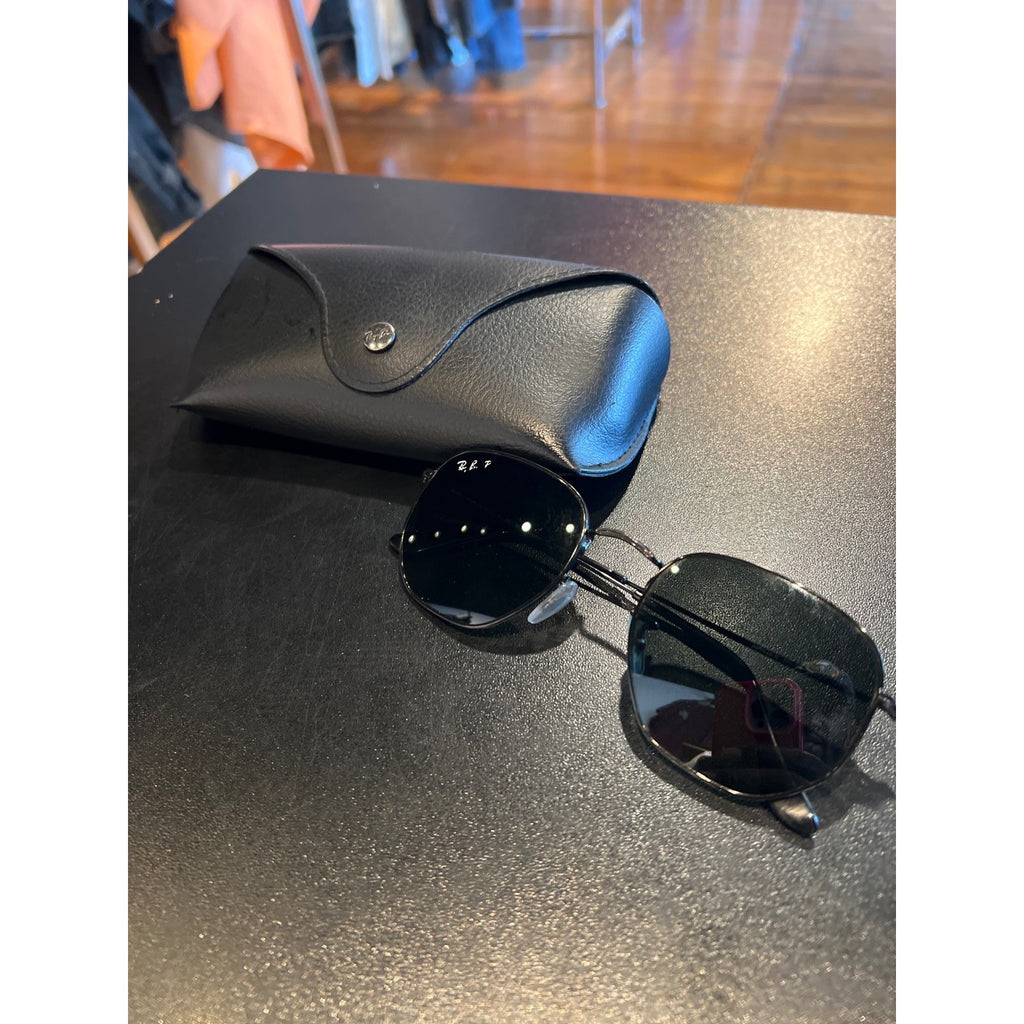 Ray-Ban RB3548-N Hexagonal Flat Lenses Polarized Sunglasses Black Metal Frame