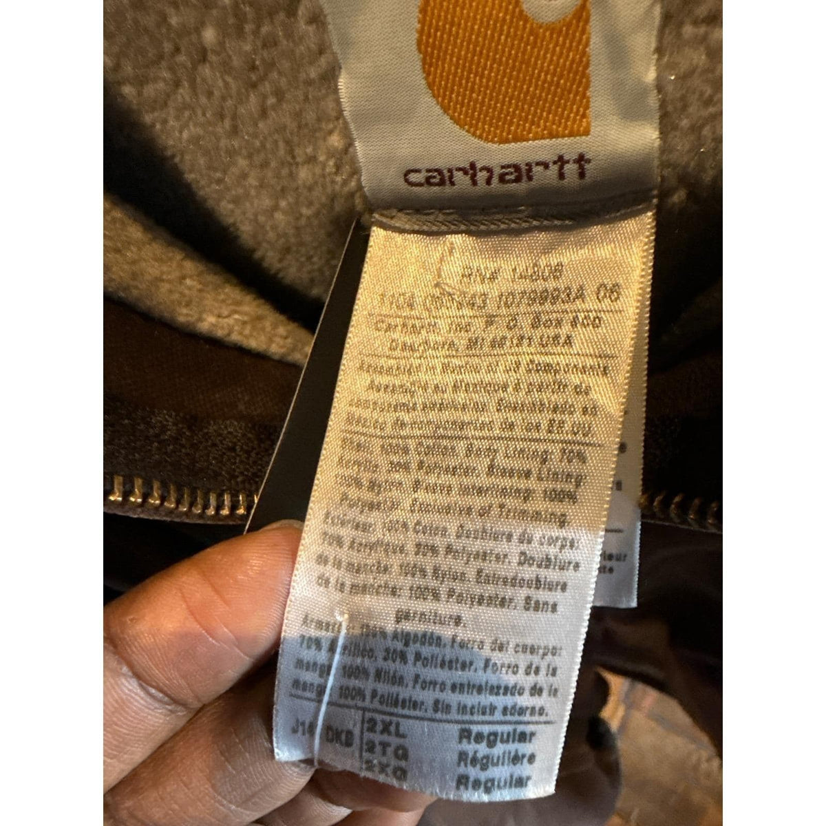 Carhartt J141 DKB Sherpa Lined Sandstone Sierra Jacket Brown Mens 2XL 28x28