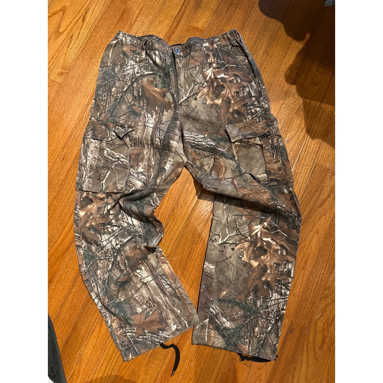 Realtree Hardwoods Camo Cargo Pants Mens 36x30 Brown Hunting Utility Trousers