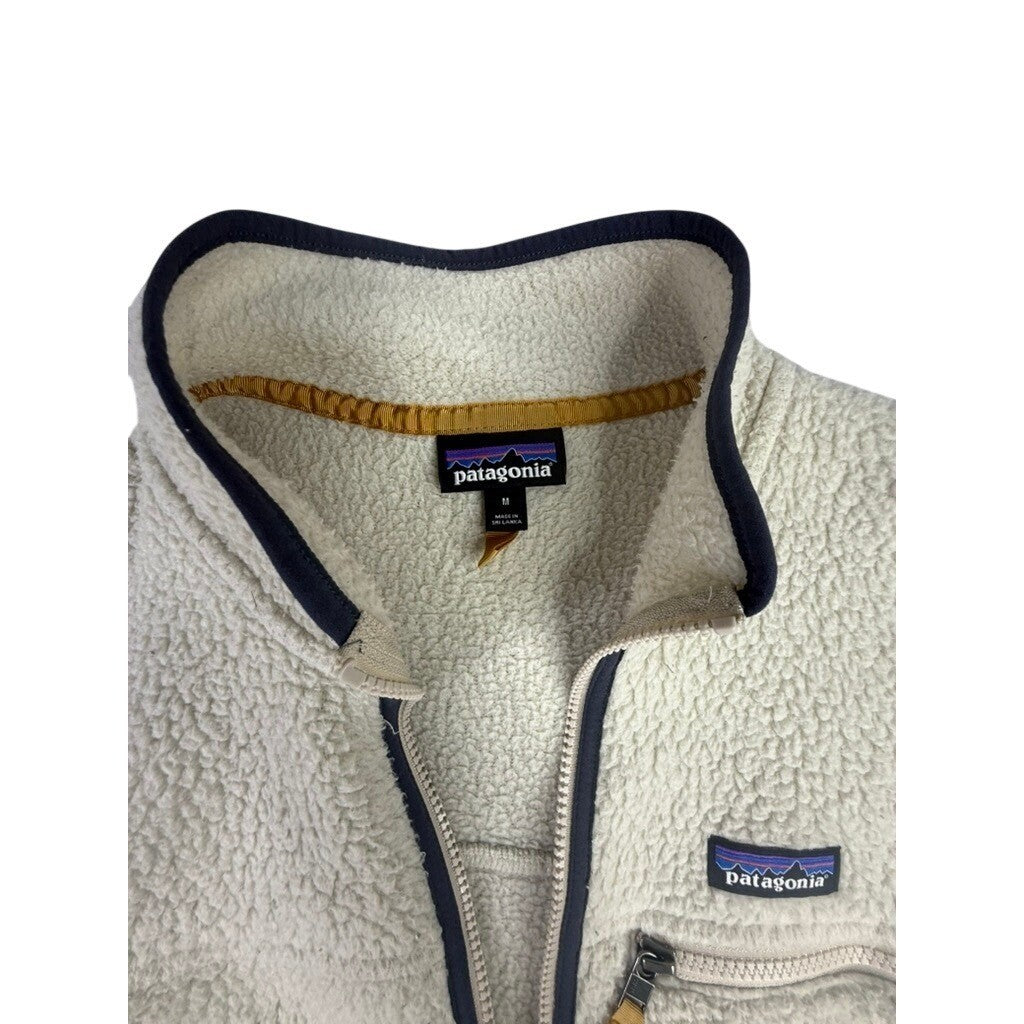 Patagonia Full Zip Fleece Jacket Cream Sherpa Cozy Outerwear Size M