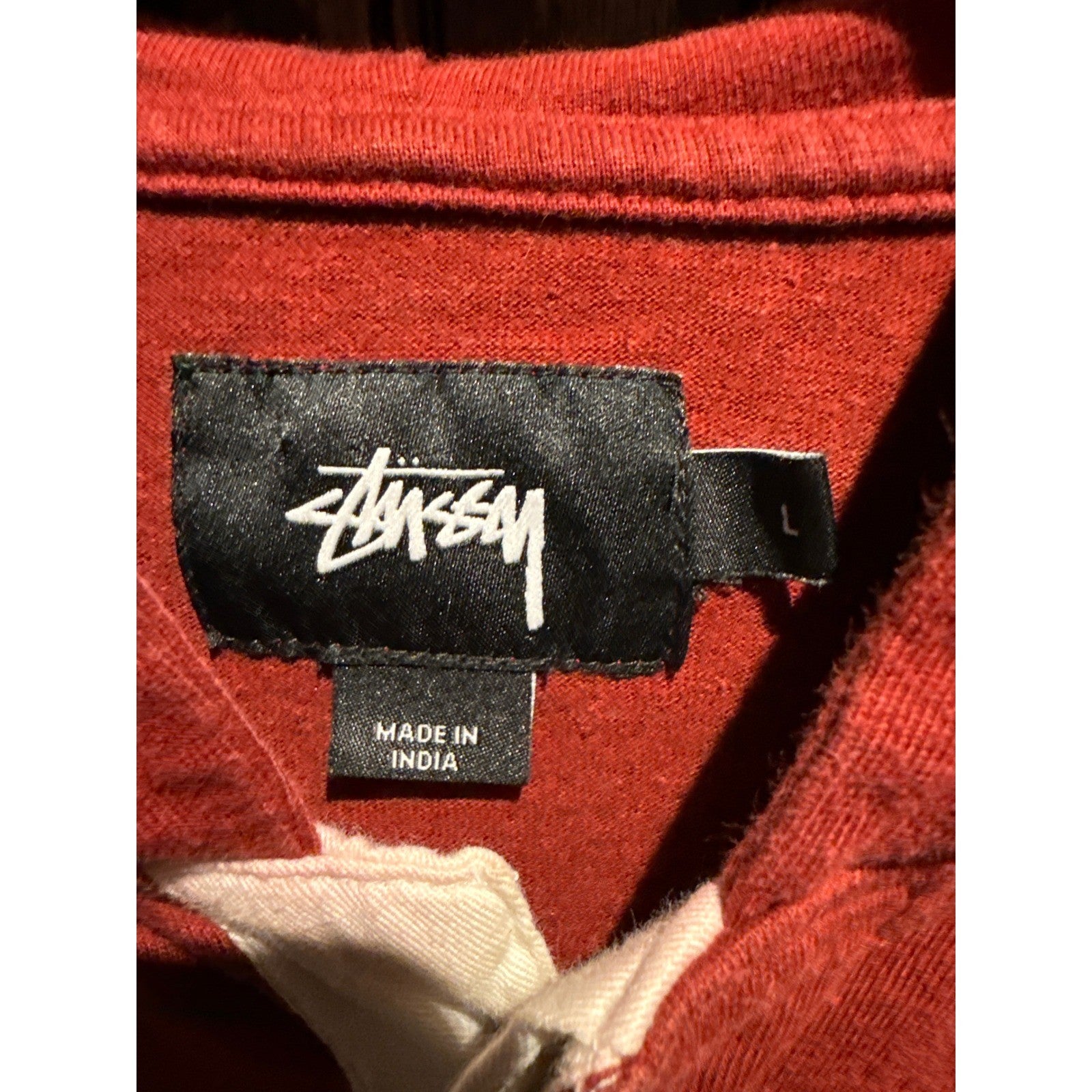 Stussy Mens Colorblock Rugby Hoodie Long Sleeve Logo Red White Blue Black Large