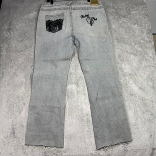 Baby Phat Jeans Distressed Light Wash Bootcut Size 18 Authentic Denim
