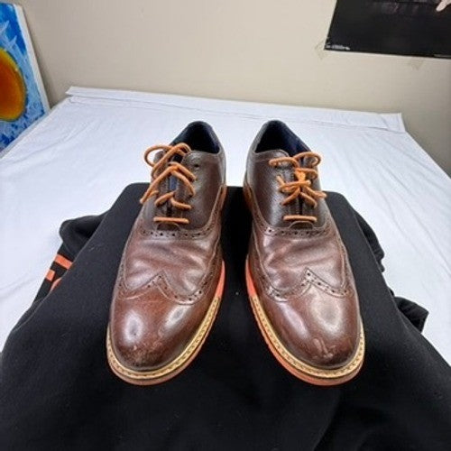 Cole Haan Wingtip Oxfords Mens Brown Leather Lace Up Dress Shoes