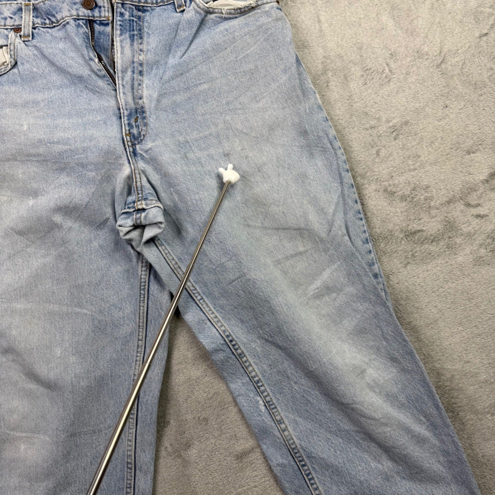Levi Strauss 501 Mens Jeans Light Wash Button Fly Straight Leg Pants 34 x 28