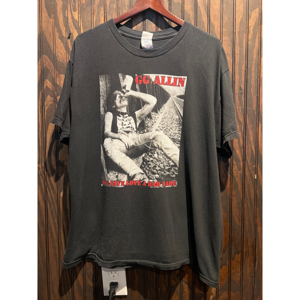 GG Allin You Give Love A Bad Name Graphic T-Shirt Tennessee River Black XL