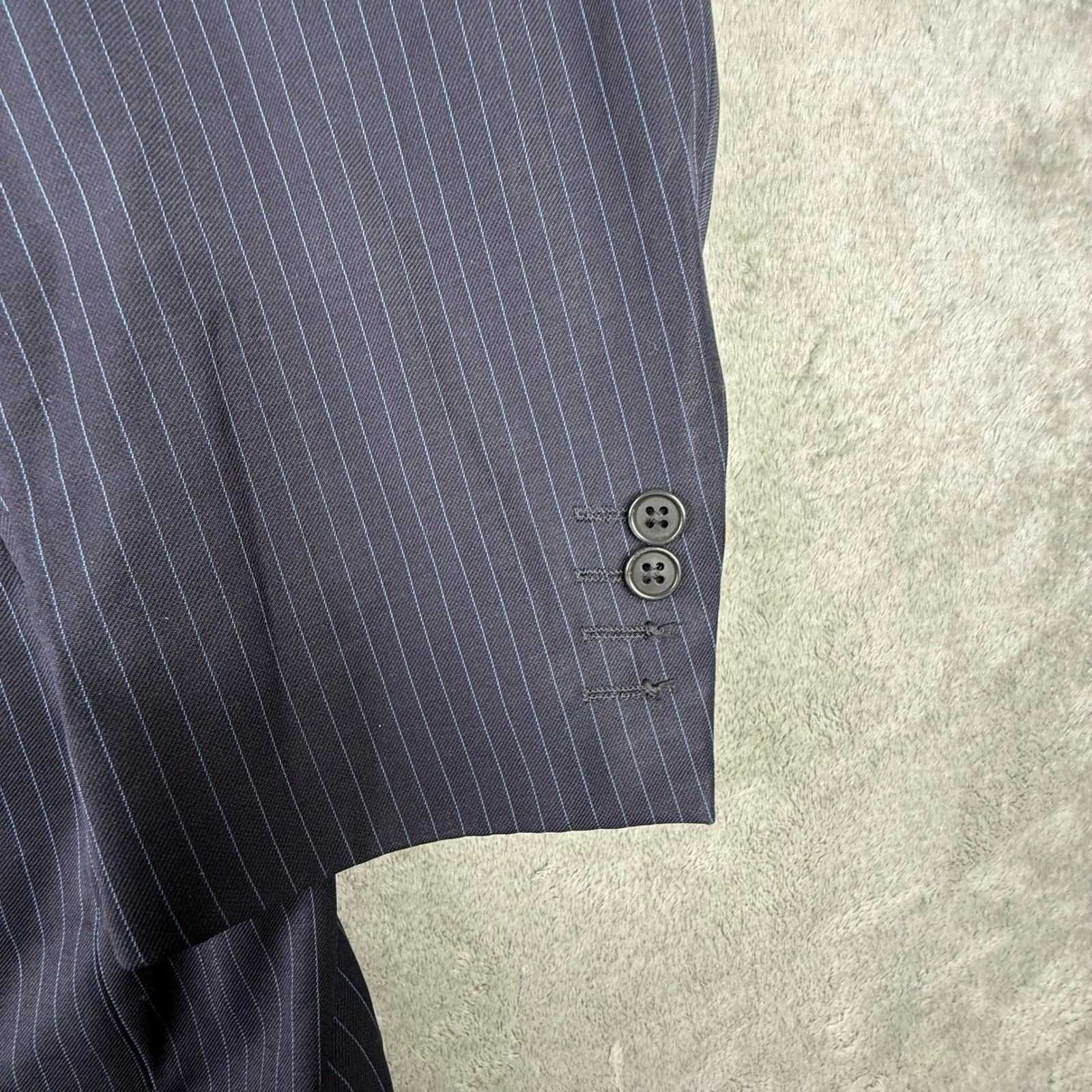Ted Baker Endurance Mens Navy Blue Pinstripe 3-Button Blazer Suit Jacket 50R
