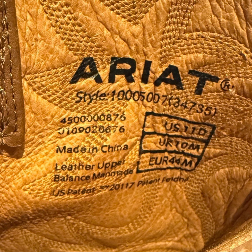 Ariat Mens Heritage Western R-Toe Leather Cowboy Boots Tan Brown 10002204 s 11D