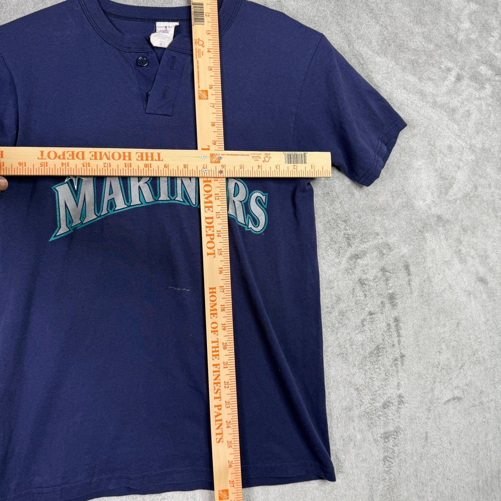 Seattle Mariners Shackleford 38 Baseball Henley T Shirt Navy Blue Size S