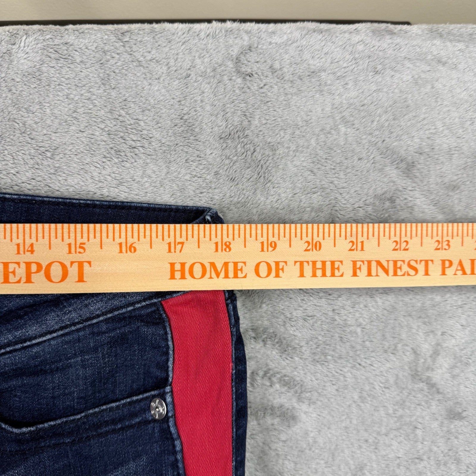 True Religion Jennie Mid Rise Skinny Jeans Womens Size 34 Red Stripe