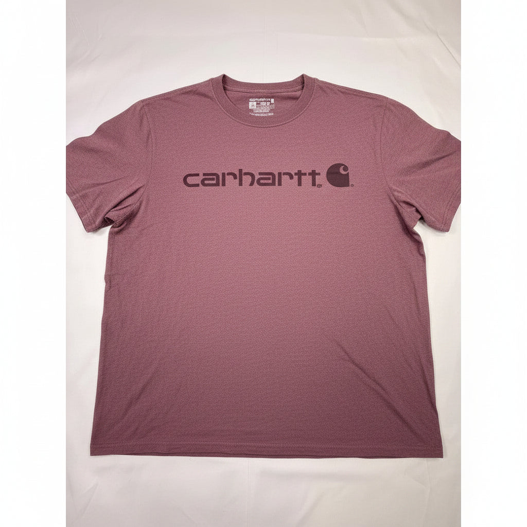 Carhartt Men's Short Sleeve T Shirt Logo Graphic Burgundy Heather Size XL