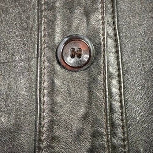 Vintage 90s CSL Suedes Black Leather Coat Mens L Distressed Genuine Leather