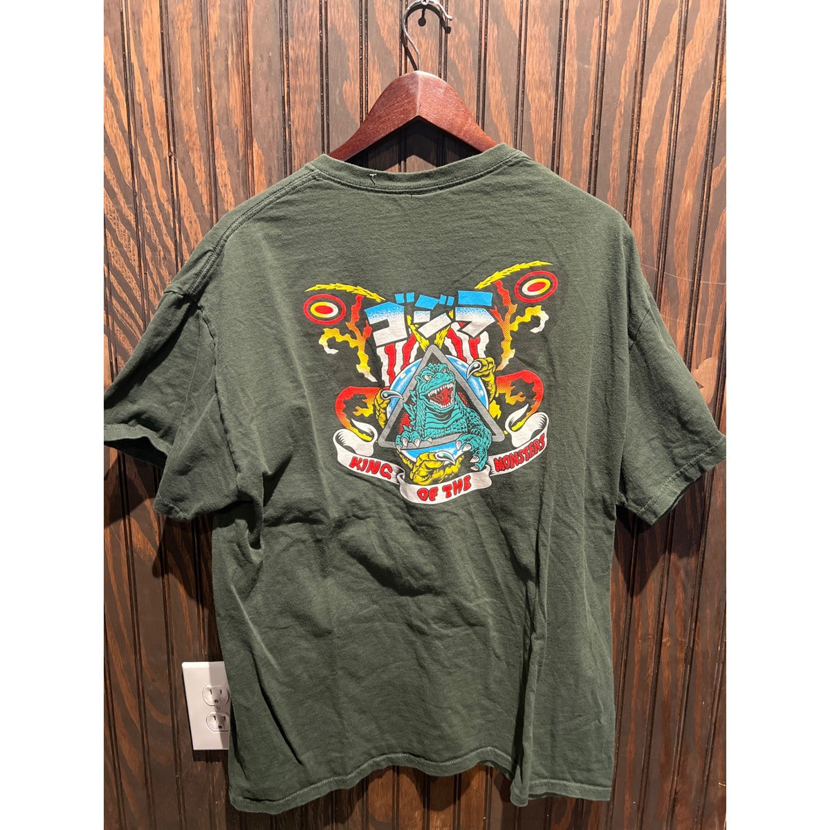 Santa Cruz Godzilla T-Shirt Mens XL Forest Green Short Sleeve Skate Graphic Tee