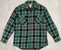 Duluth Trading Co Mens Plaid Flannel Long Sleeve Button Up Shirt Green Navy M
