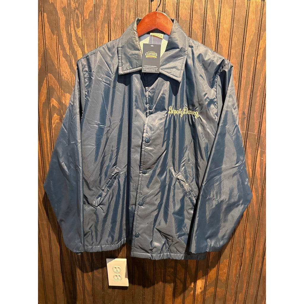 Vintage Deputy Dawg Coaches Jacket Navy Blue Faux Fur Lined
