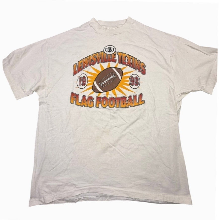 Vintage Hanes Beefy T Lewisville Texans Flag Football T Shirt XL