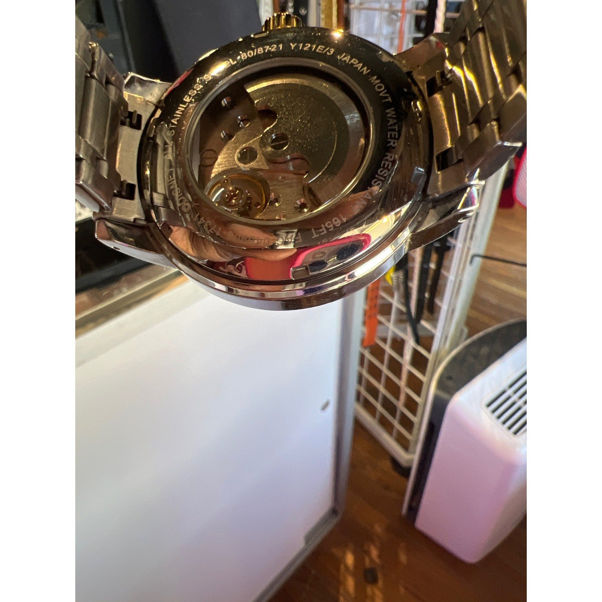 Disney Mickey Mouse Automatic Skeleton Watch Two Tone