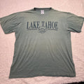 Mens Lake Tahoe California Graphic T Shirt Green Size L