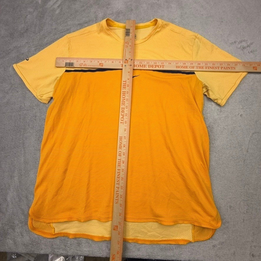 Nike Men's Dri-FIT Athletic T-Shirt Orange Blue Short Sleeve Performance Top
