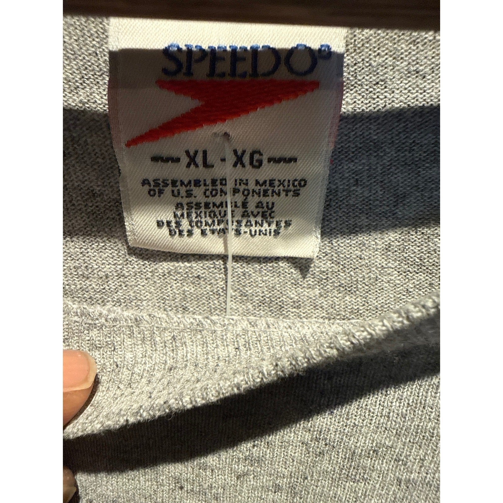 Vintage Speedo Graphic T-Shirt Mens XL Heather Gray Single Stitch 90s Sport Tee