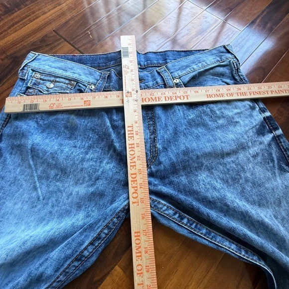 True Religion Section Straight Blue Acid Wash Denim Jeans Mens size 40