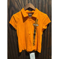 Harley-Davidson Womens Orange Flame Graphic Quarter Zip Polo Shirt Size M