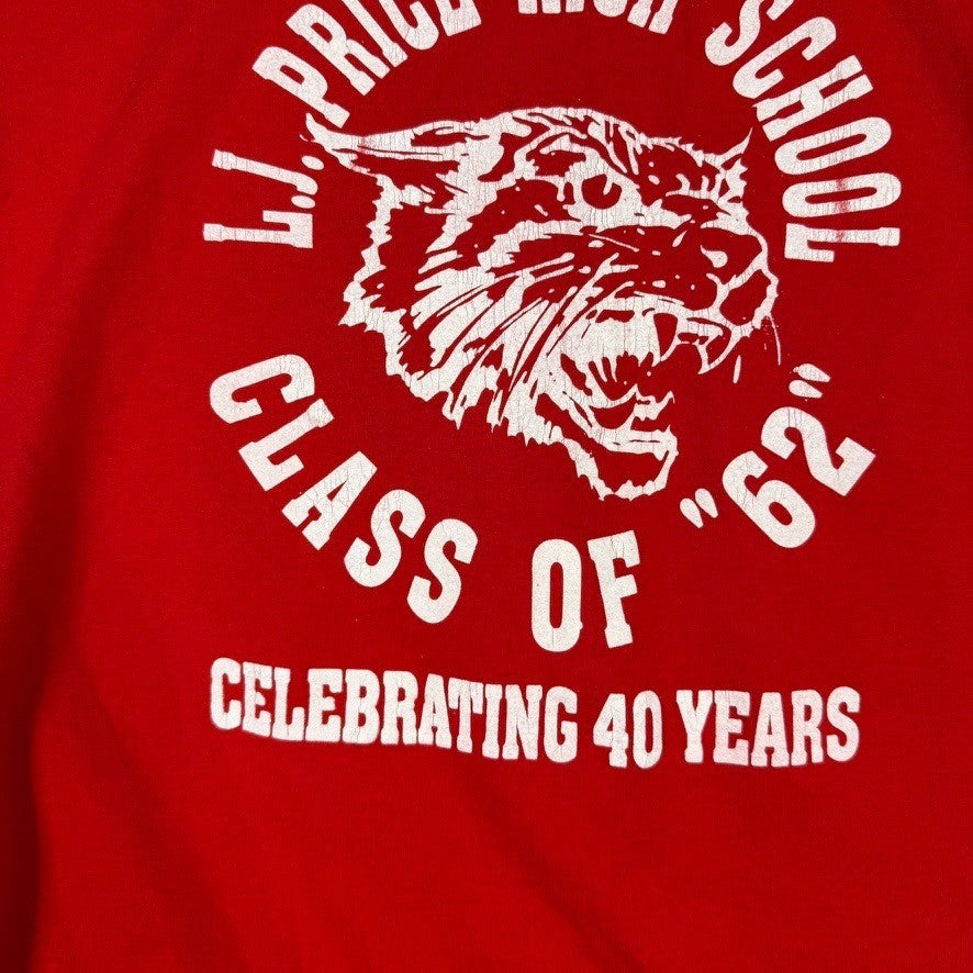 Vintage L.J. Price High School Class of 62 40th Anniversary Red T Shirt XXL